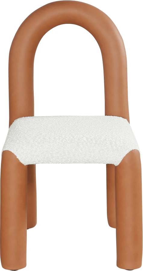 Amari Vegan Leather And Boucle Fabric Upholstered Dining Chair - Image 24
