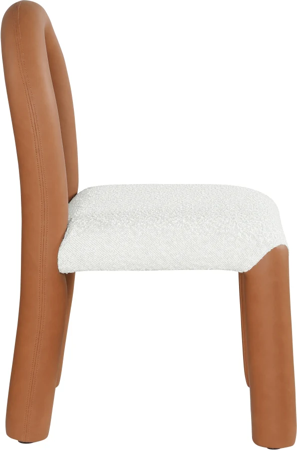 Amari Vegan Leather And Boucle Fabric Upholstered Dining Chair - Image 25