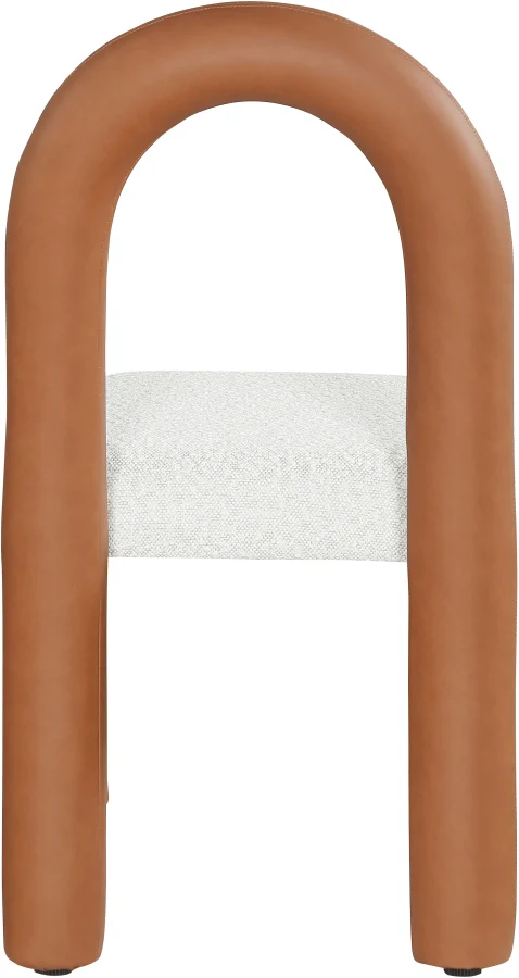 Amari Vegan Leather And Boucle Fabric Upholstered Dining Chair - Image 26