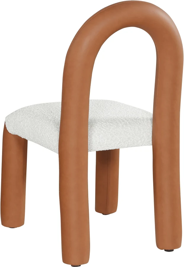 Amari Vegan Leather And Boucle Fabric Upholstered Dining Chair - Image 27