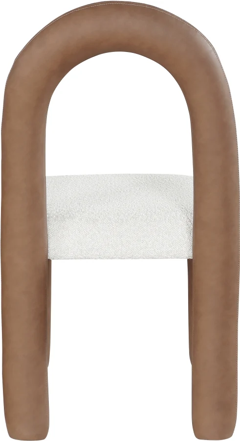 Amari Vegan Leather And Boucle Fabric Upholstered Dining Chair - Image 36