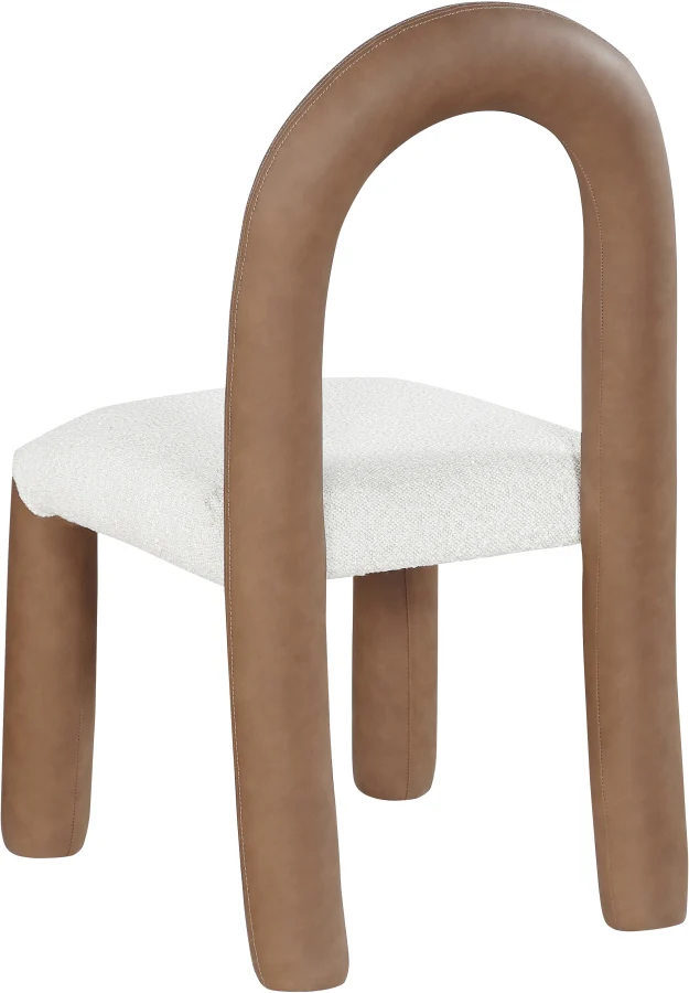 Amari Vegan Leather And Boucle Fabric Upholstered Dining Chair - Image 37