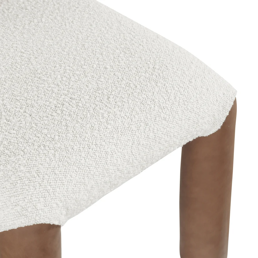 Amari Vegan Leather And Boucle Fabric Upholstered Dining Chair - Image 38