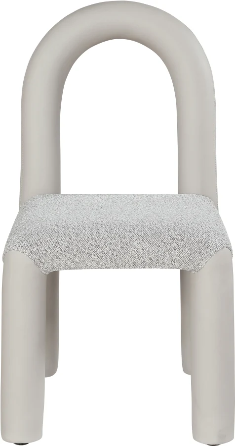 Amari Vegan Leather And Boucle Fabric Upholstered Dining Chair - Image 44