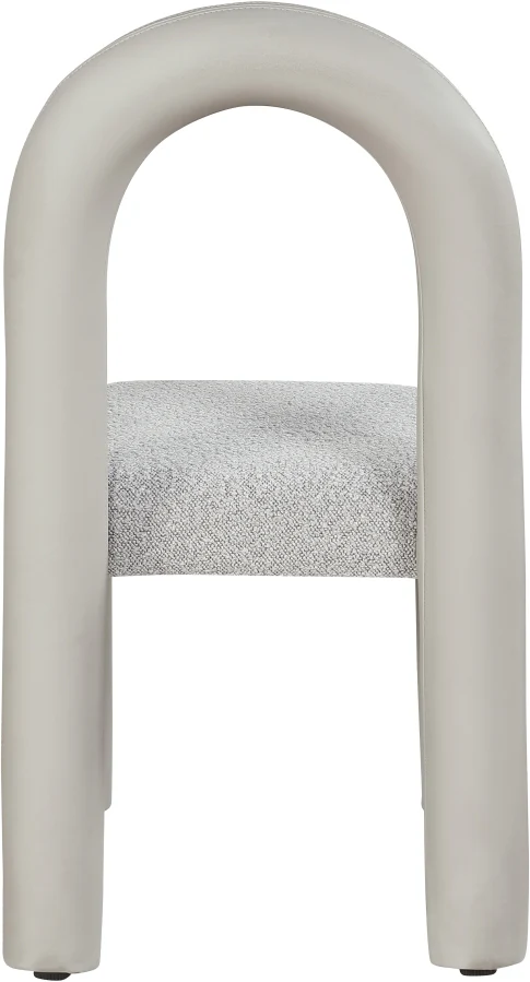 Amari Vegan Leather And Boucle Fabric Upholstered Dining Chair - Image 46