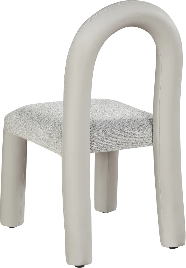 Amari Vegan Leather And Boucle Fabric Upholstered Dining Chair - Image 47