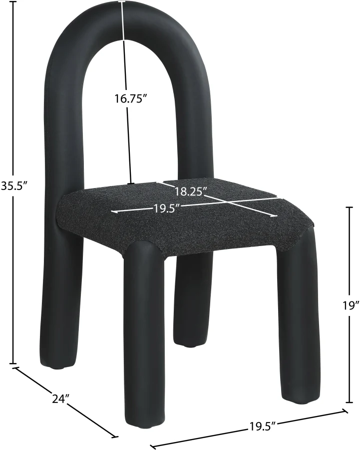 Amari Vegan Leather And Boucle Fabric Upholstered Dining Chair - Image 9