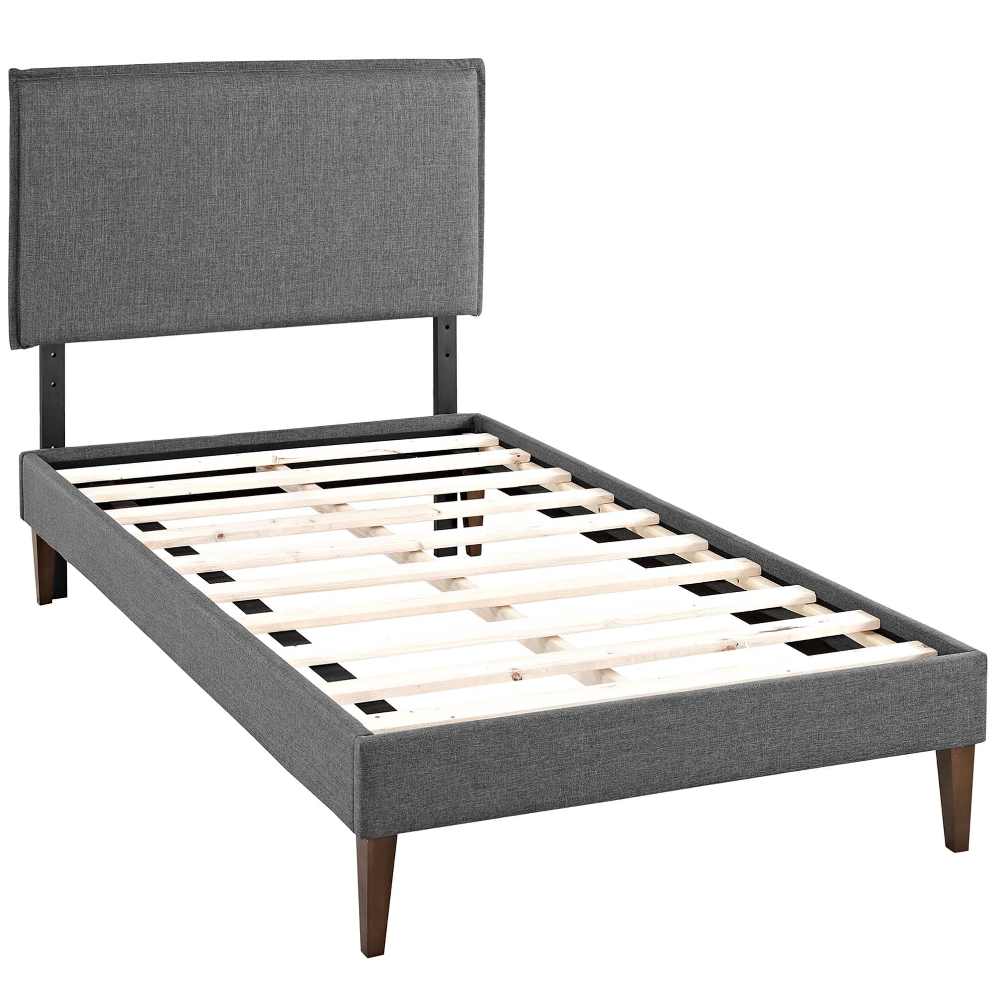 Amaris Fabric Platform Bed with Squared Tapered Legs - Image 2