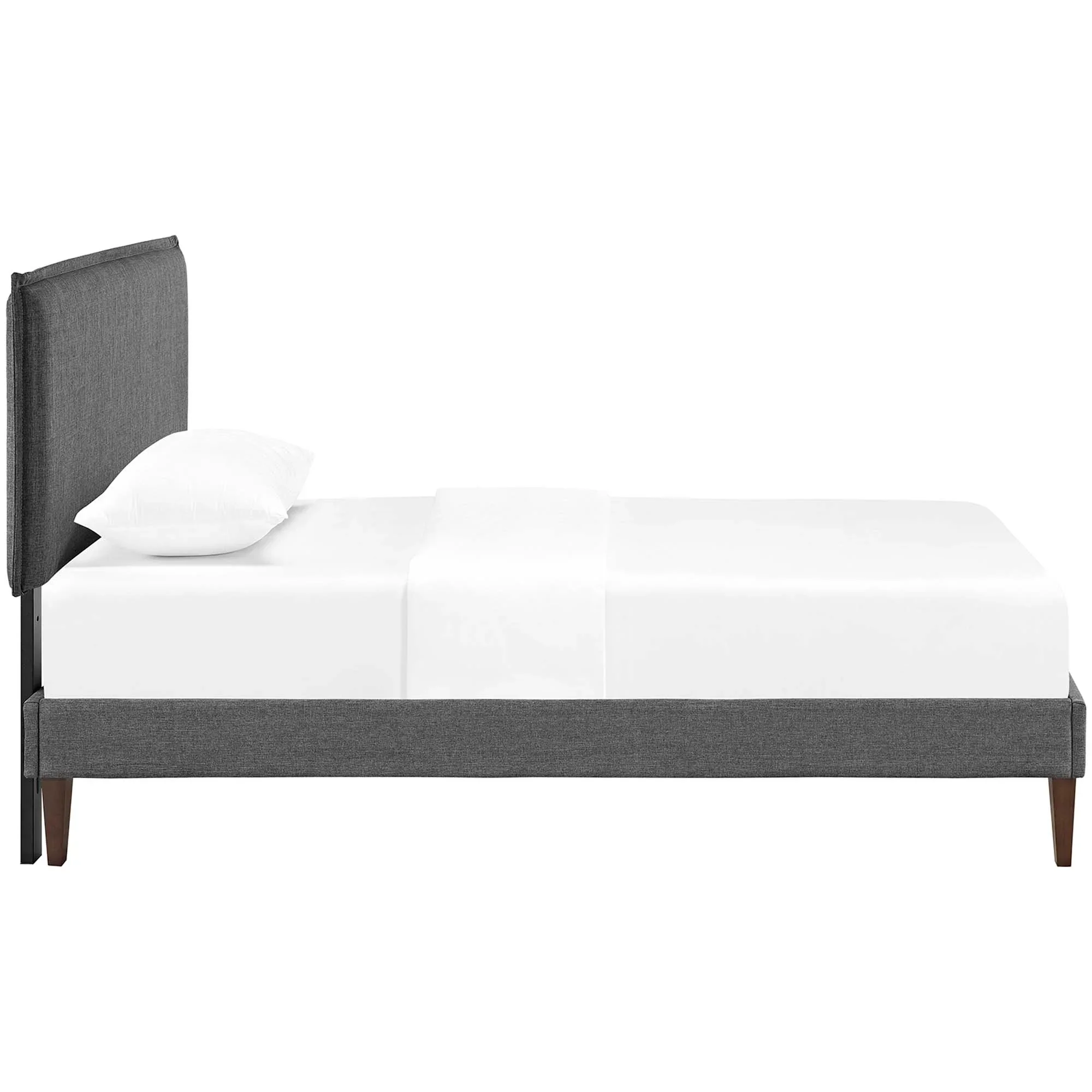 Amaris Fabric Platform Bed with Squared Tapered Legs - Image 3