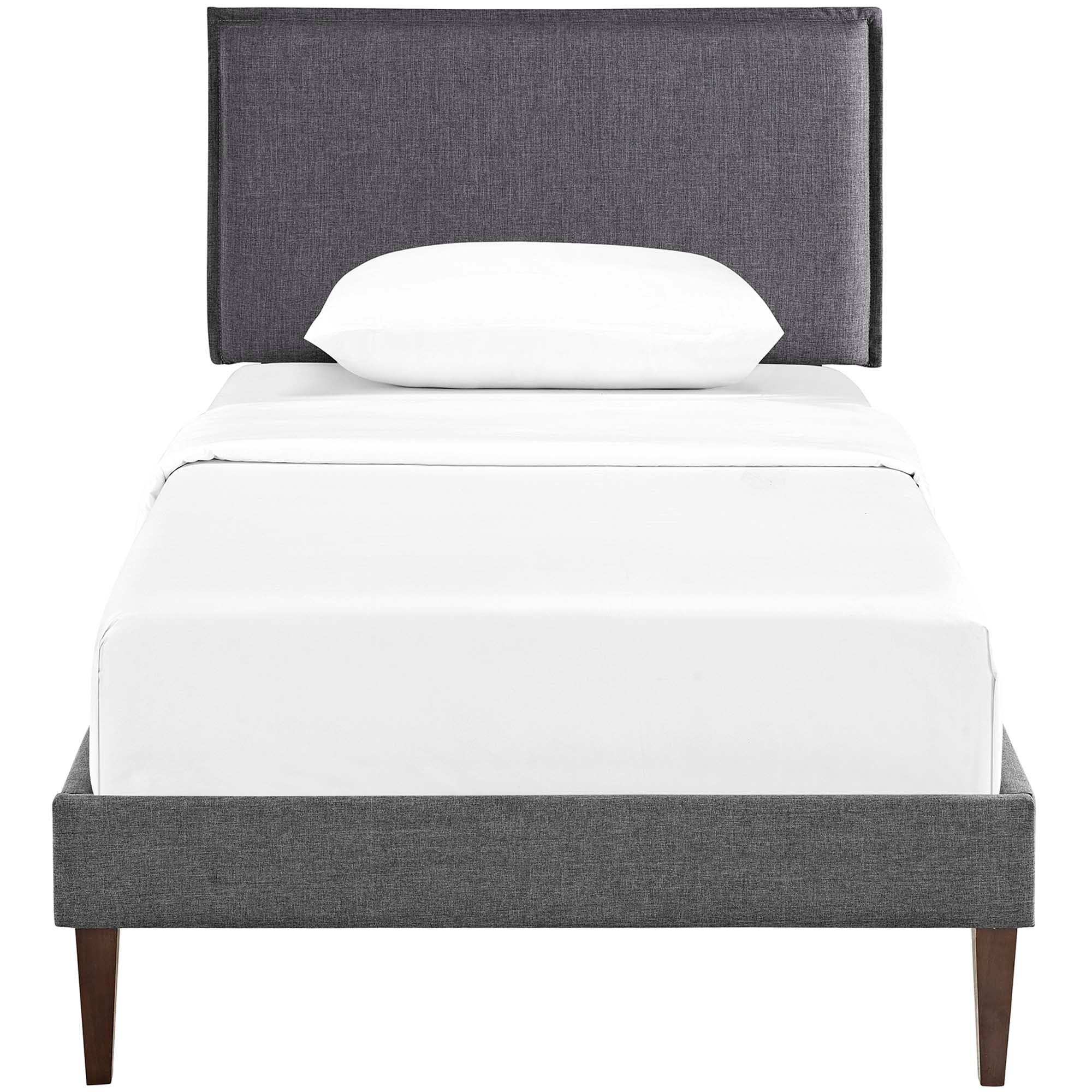 Amaris Fabric Platform Bed with Squared Tapered Legs - Image 4