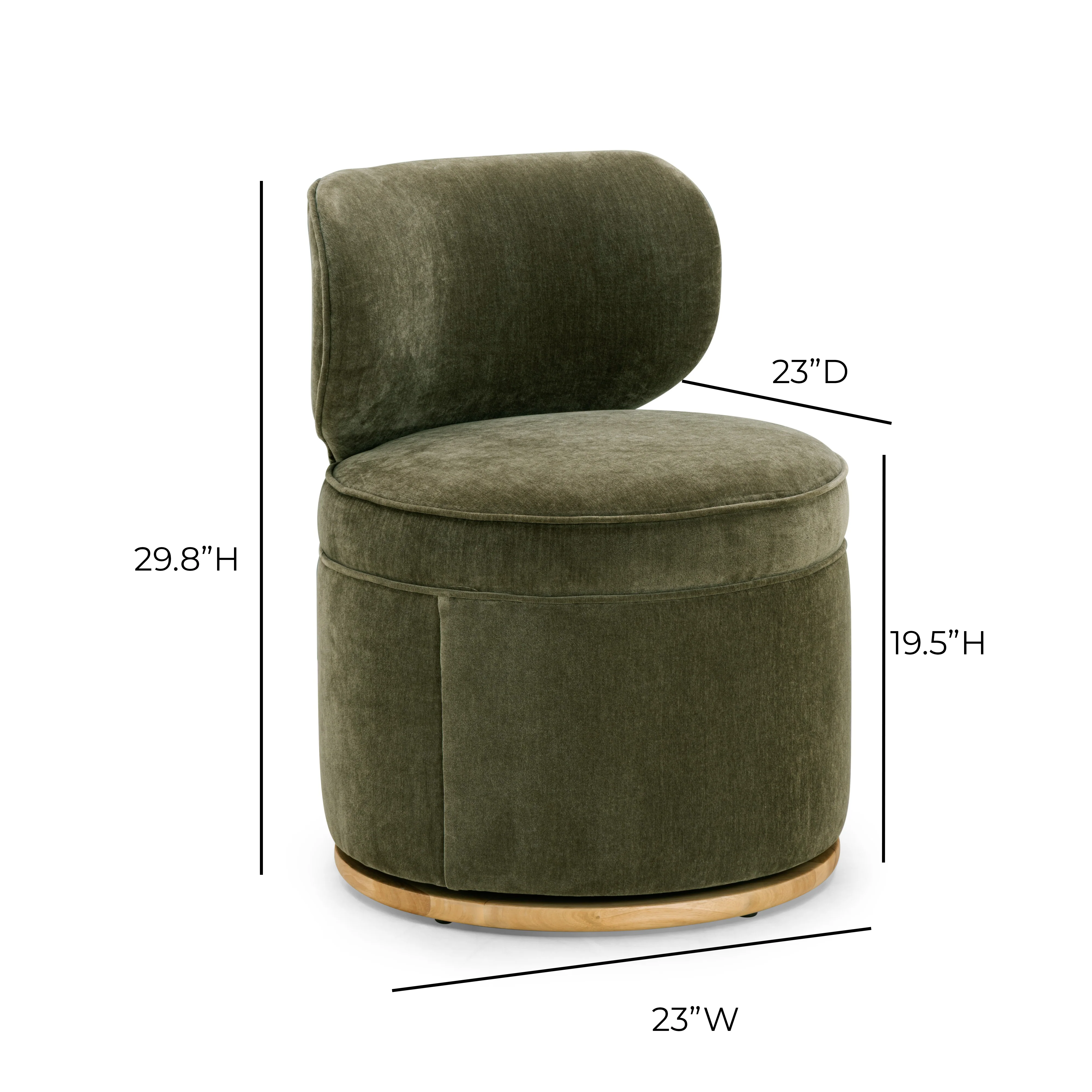 Amaya Green Upcycled Contract-Grade Chenille Swivel Desk Chair - Image 8