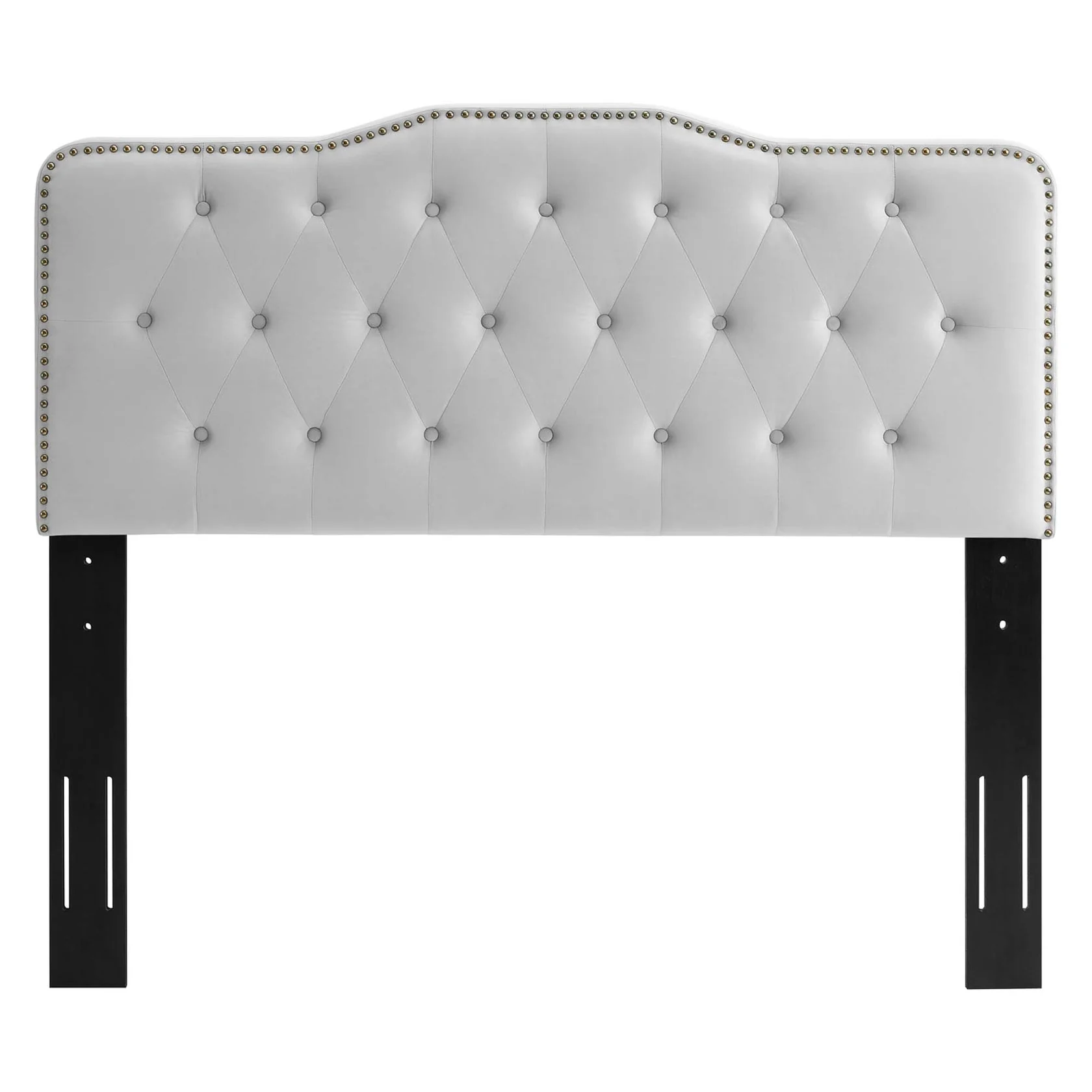 Amber Performance Velvet Platform Bed With Black Wood Legs - Image 21