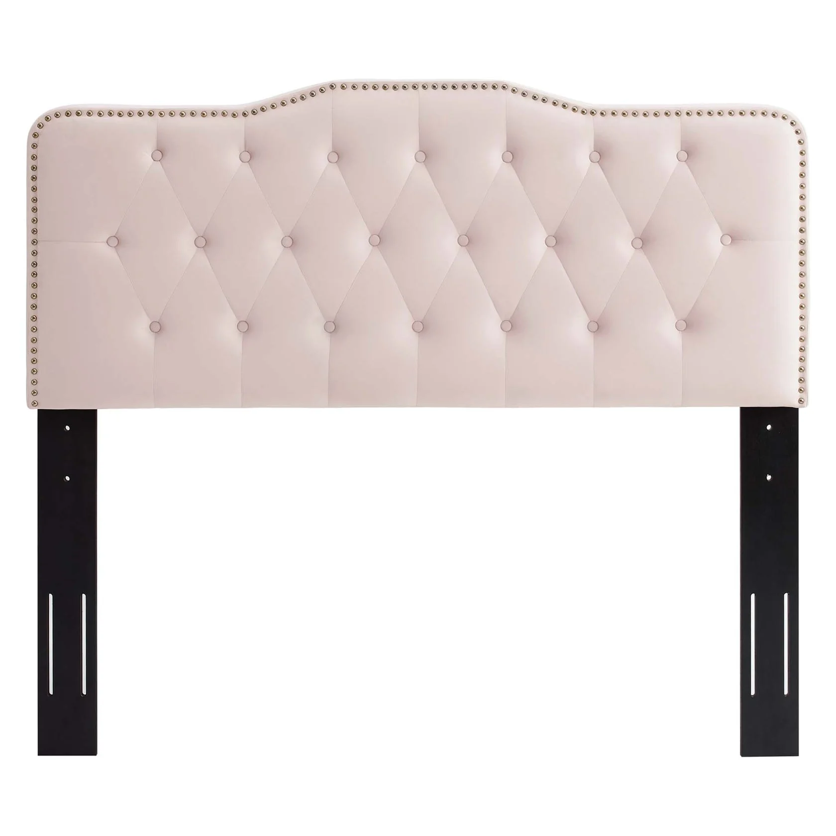 Amber Performance Velvet Platform Bed With Black Wood Legs - Image 7