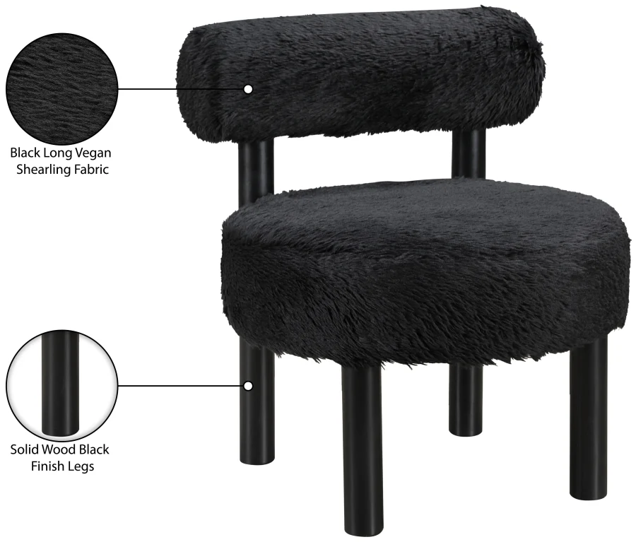 Ambre Vegan Shearling Fabric Upholstered Accent Chair - Image 10