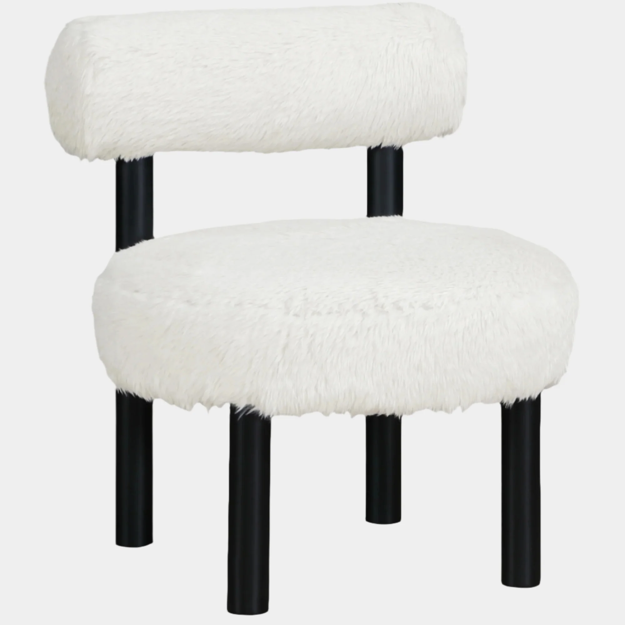 Ambre Vegan Shearling Fabric Upholstered Accent Chair - Image 11