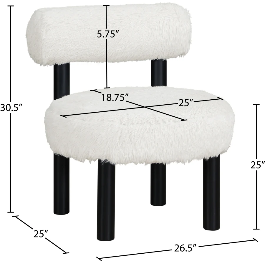 Ambre Vegan Shearling Fabric Upholstered Accent Chair - Image 18