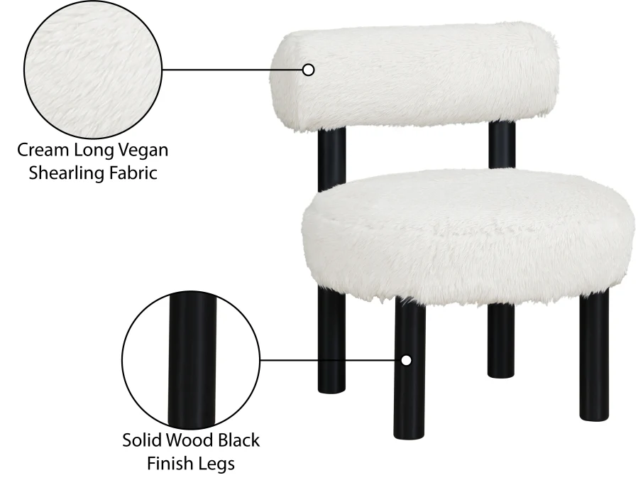 Ambre Vegan Shearling Fabric Upholstered Accent Chair - Image 19
