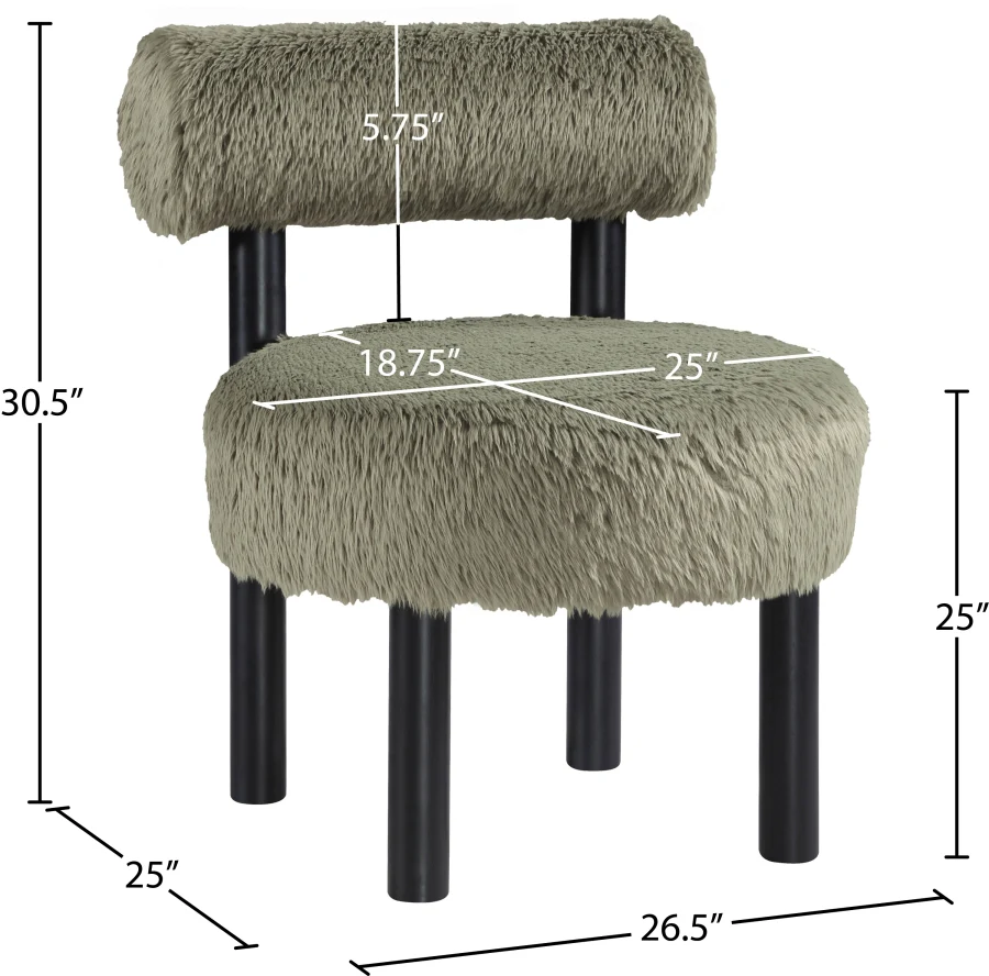Ambre Vegan Shearling Fabric Upholstered Accent Chair - Image 27