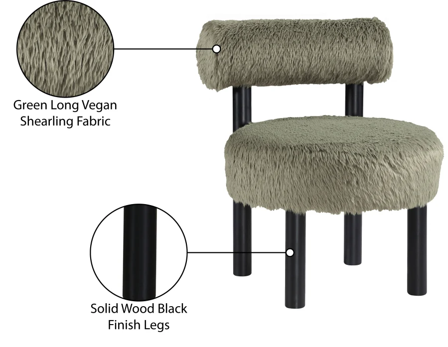 Ambre Vegan Shearling Fabric Upholstered Accent Chair - Image 28