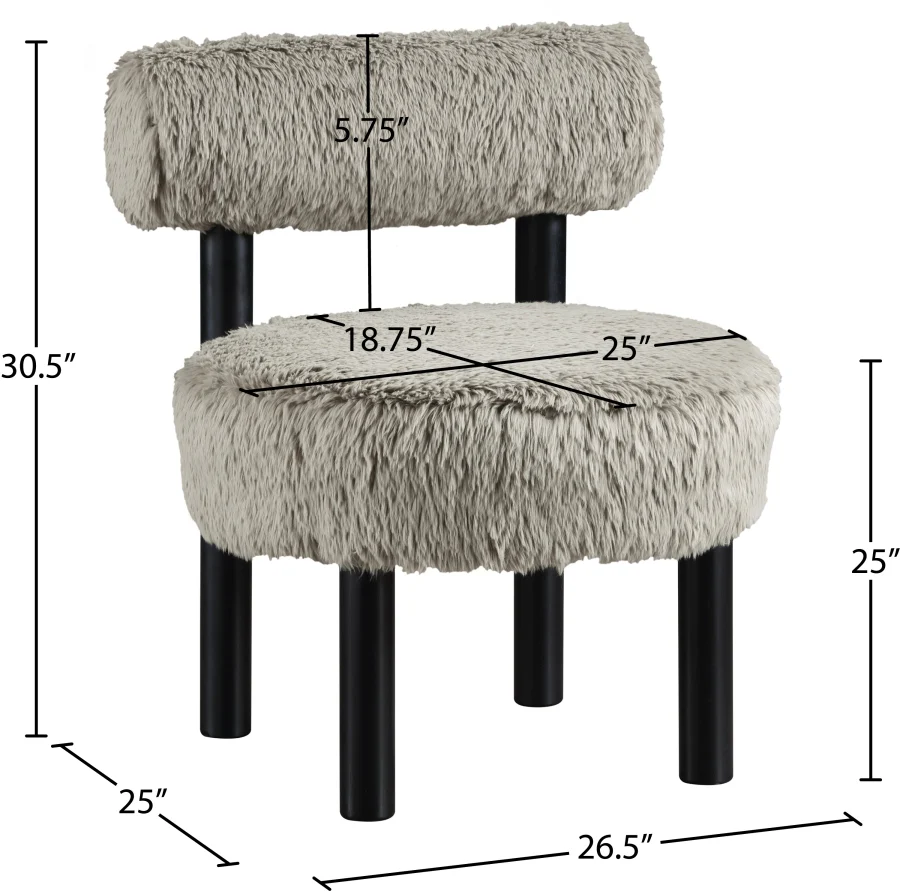 Ambre Vegan Shearling Fabric Upholstered Accent Chair - Image 36