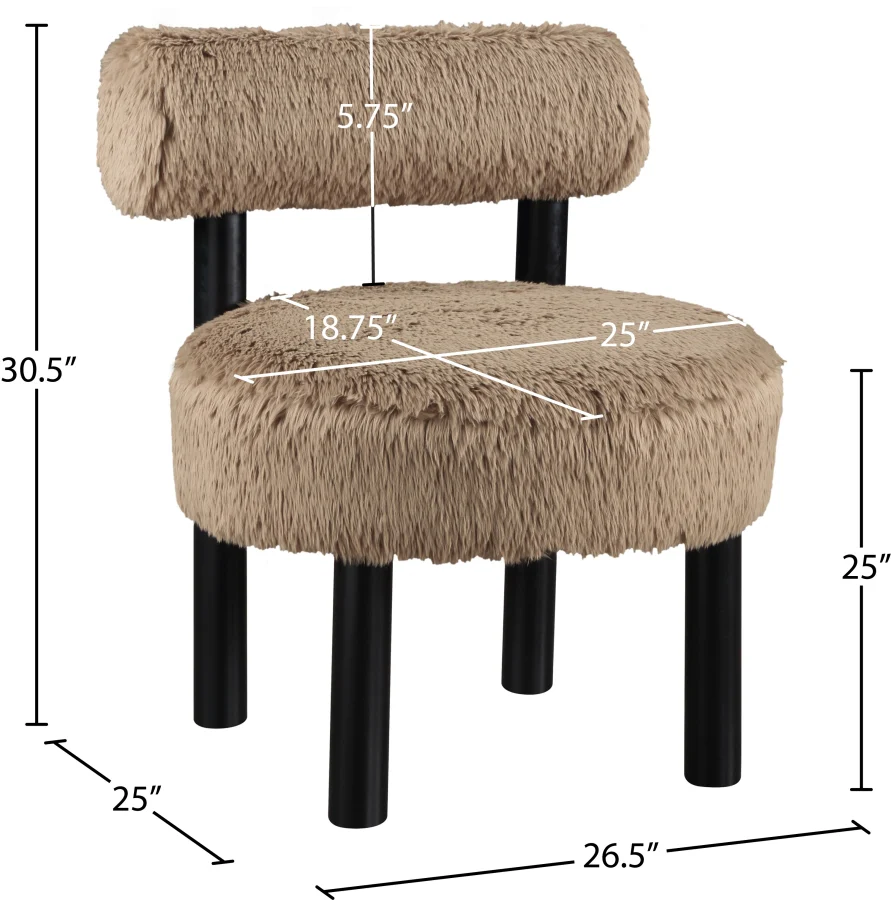 Ambre Vegan Shearling Fabric Upholstered Accent Chair - Image 45