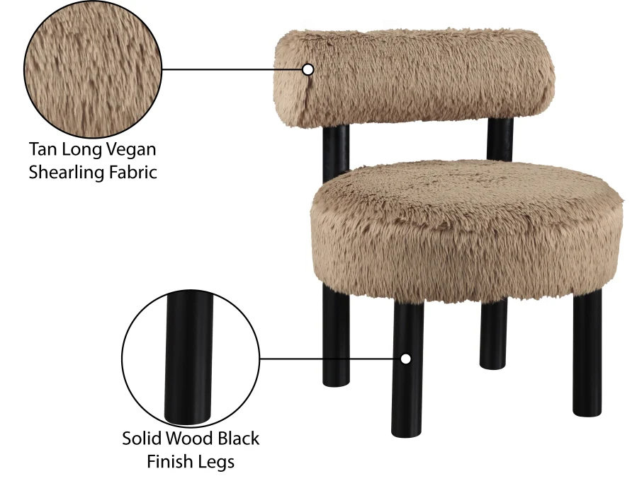 Ambre Vegan Shearling Fabric Upholstered Accent Chair - Image 46