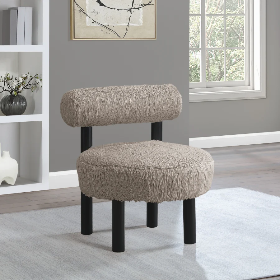 Ambre Vegan Shearling Fabric Upholstered Accent Chair - Image 48