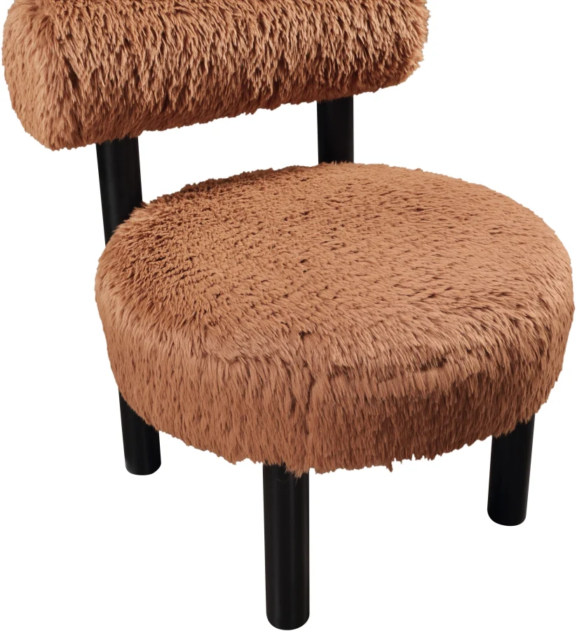 Ambre Vegan Shearling Fabric Upholstered Accent Chair - Image 58