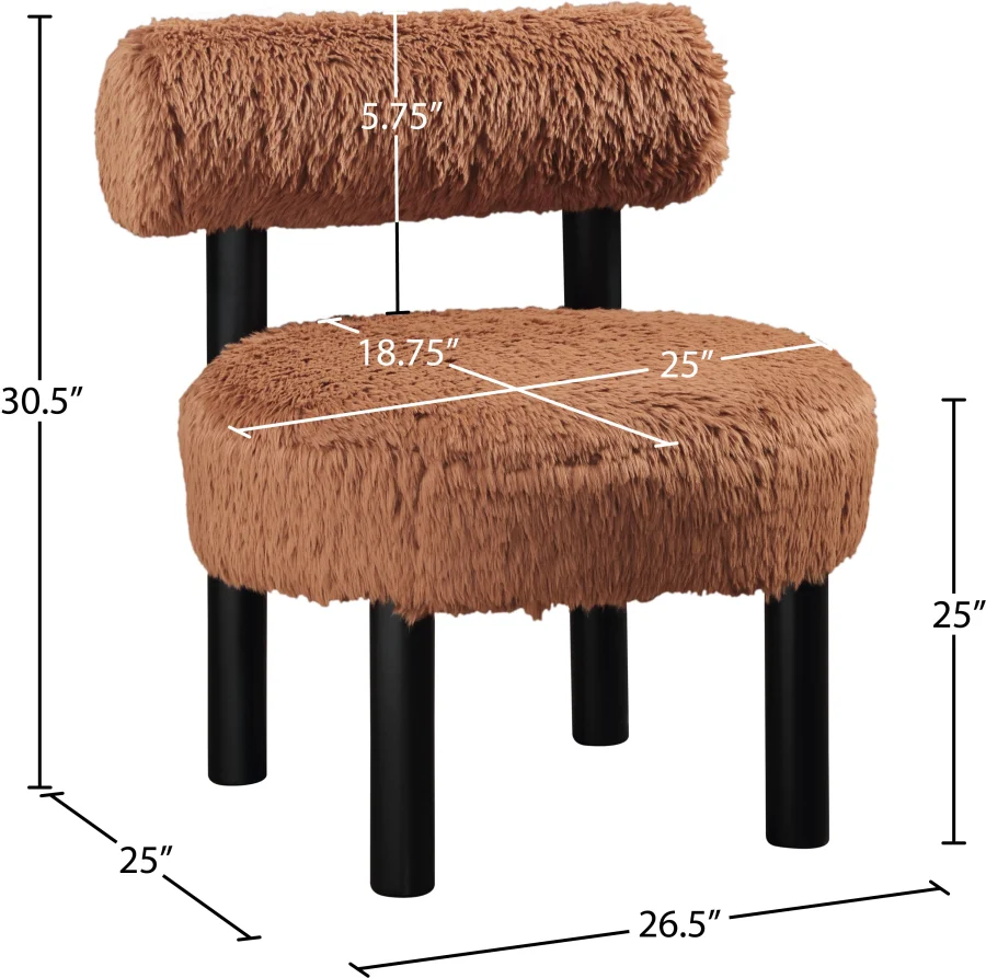 Ambre Vegan Shearling Fabric Upholstered Accent Chair - Image 59