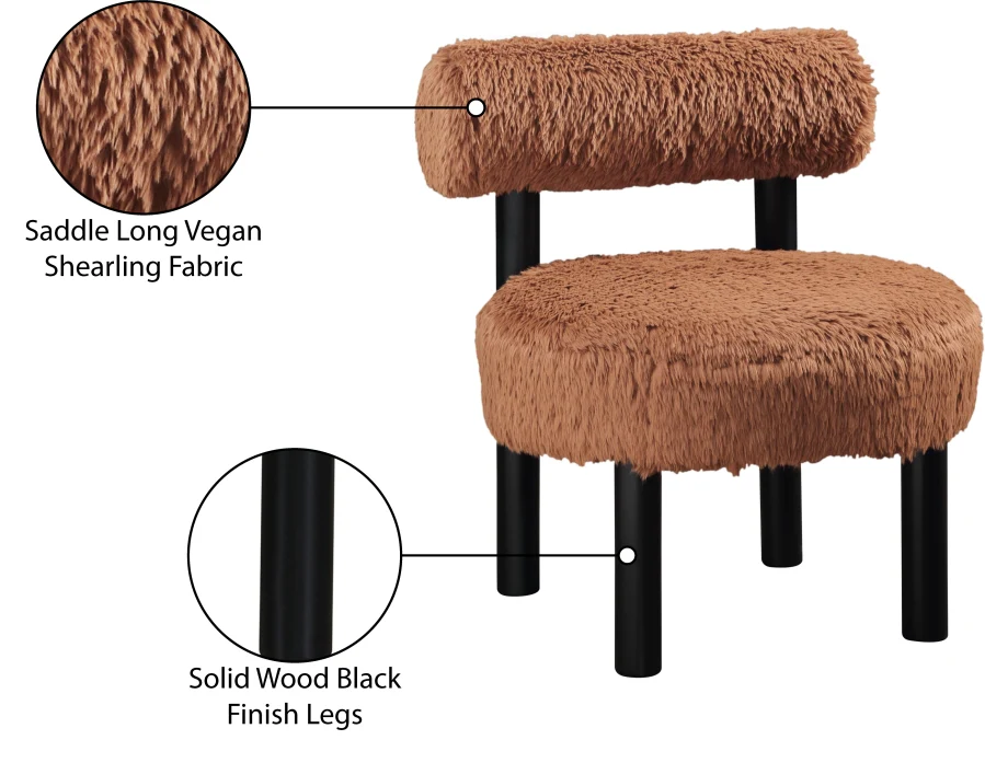 Ambre Vegan Shearling Fabric Upholstered Accent Chair - Image 60