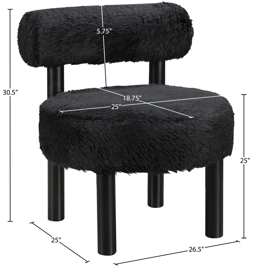 Ambre Vegan Shearling Fabric Upholstered Accent Chair - Image 9