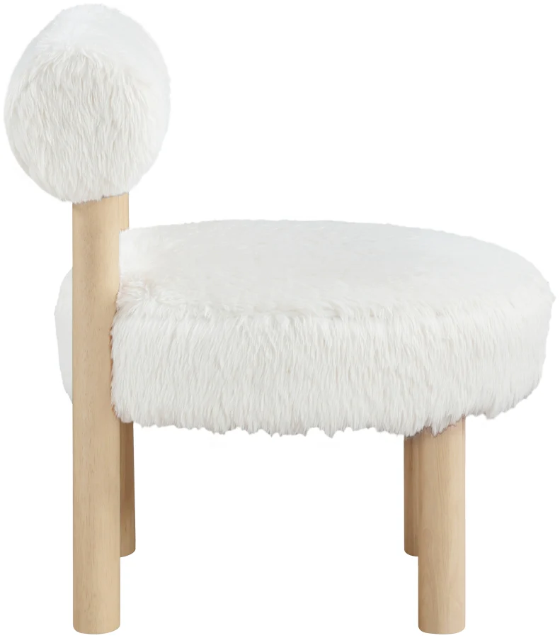 Ambre Vegan Shearling Fabric Upholstered Accent Chair - Image 14