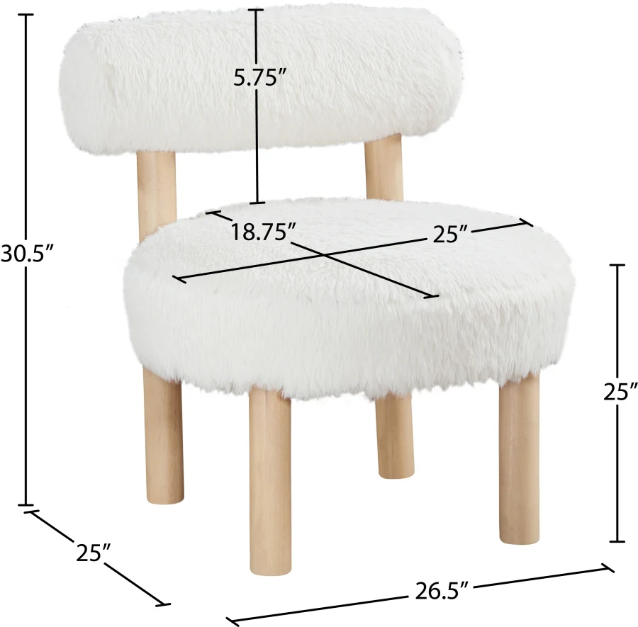 Ambre Vegan Shearling Fabric Upholstered Accent Chair - Image 18