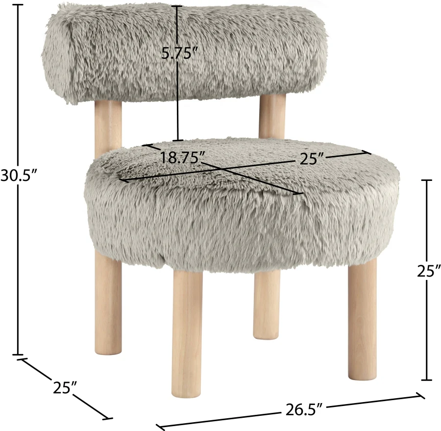 Ambre Vegan Shearling Fabric Upholstered Accent Chair - Image 27
