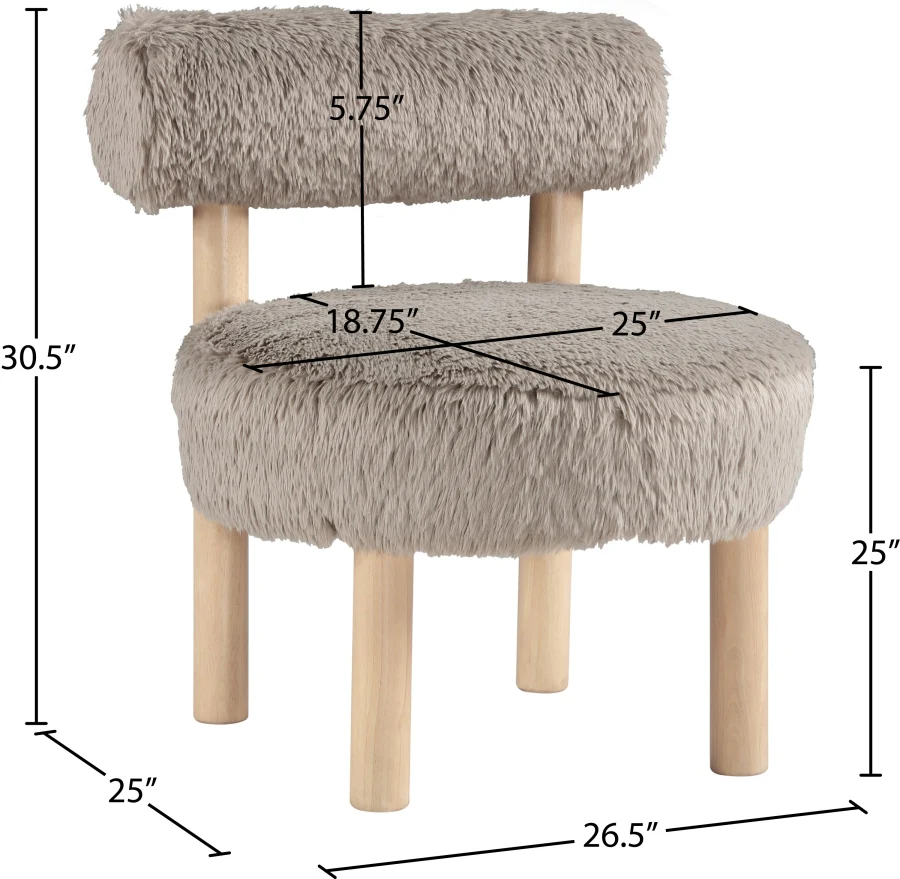 Ambre Vegan Shearling Fabric Upholstered Accent Chair - Image 44