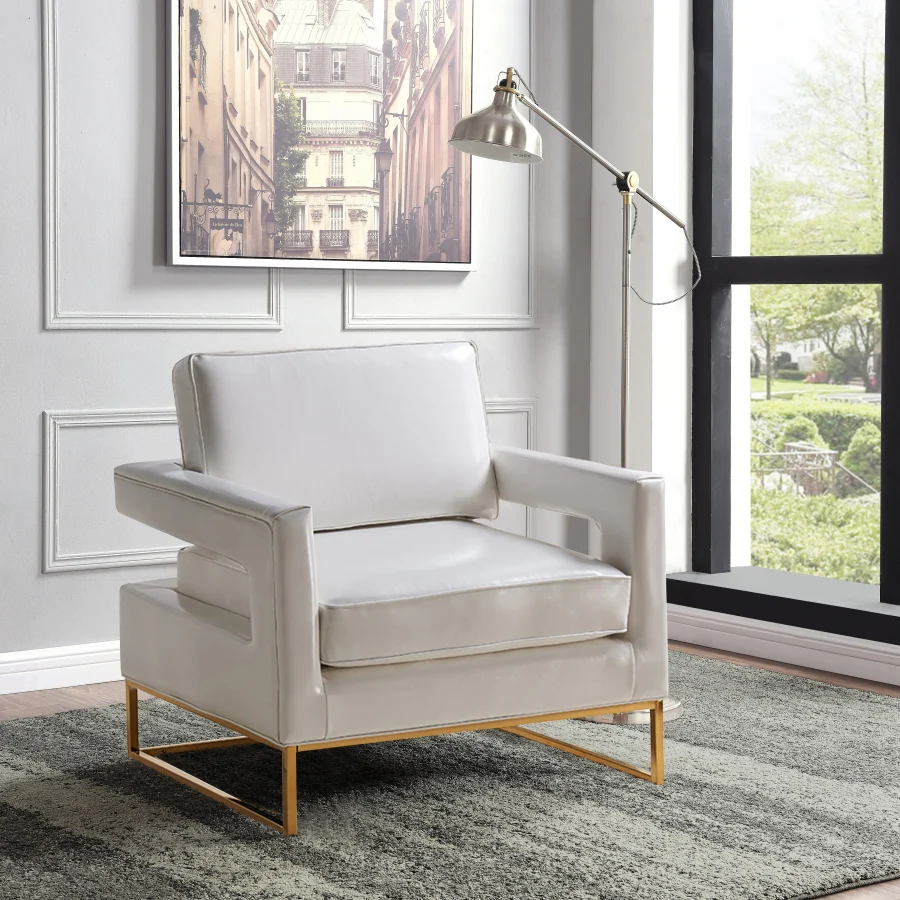 Amelia Vegan Leather Upholstered Accent Chair - Image 2