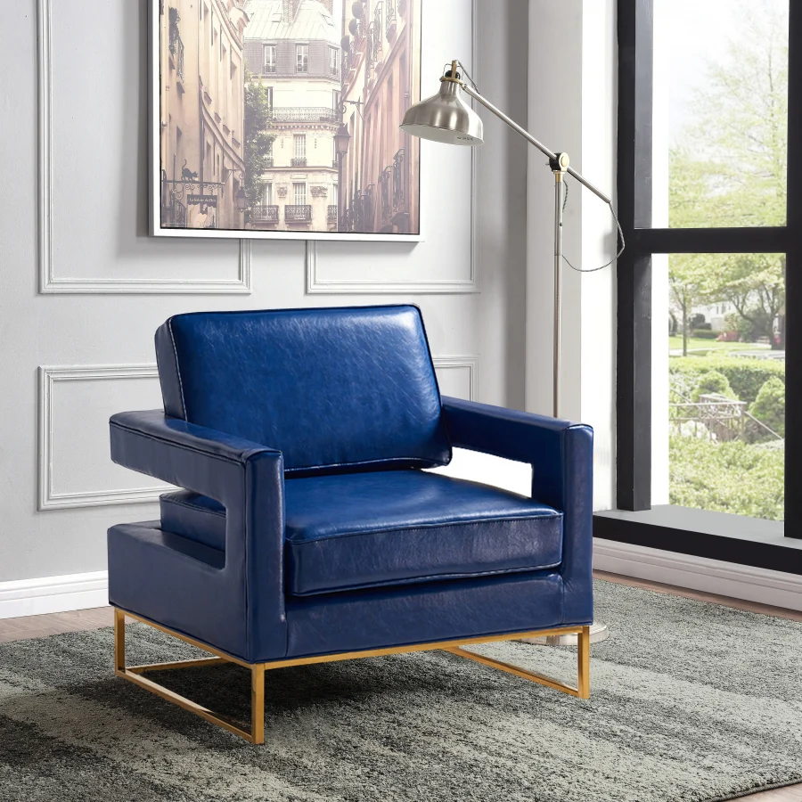 Amelia Vegan Leather Upholstered Accent Chair - Image 6
