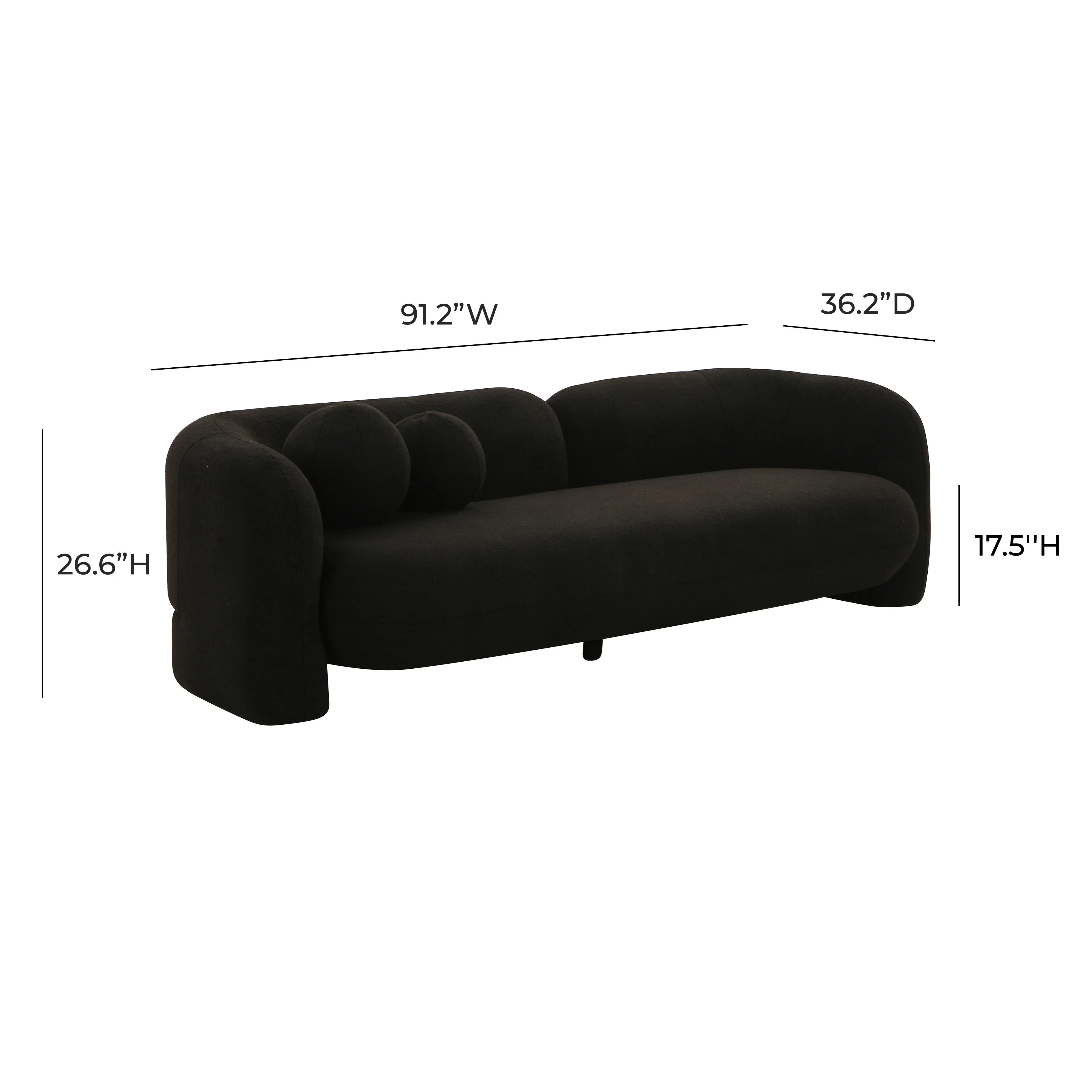 Amelie 91" Contract-Grade Faux Fur Sofa - Image 12