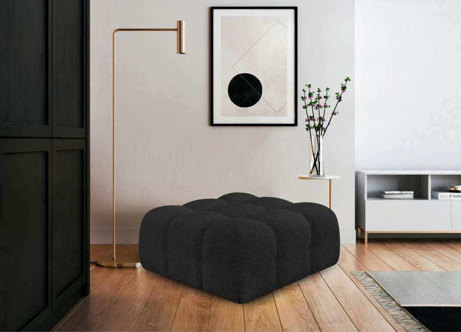Ames Boucle Fabric Ottoman - Image 2