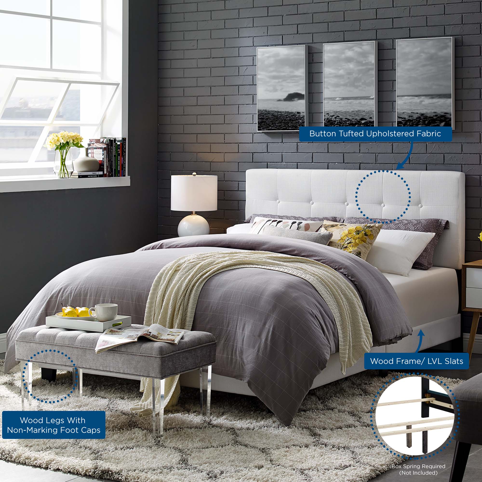 Amira Upholstered Fabric Bed - Image 17