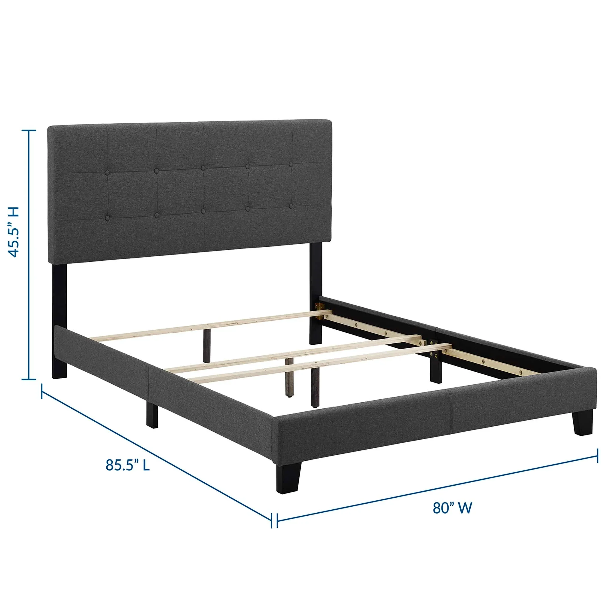 Amira Upholstered Fabric Bed - Image 9