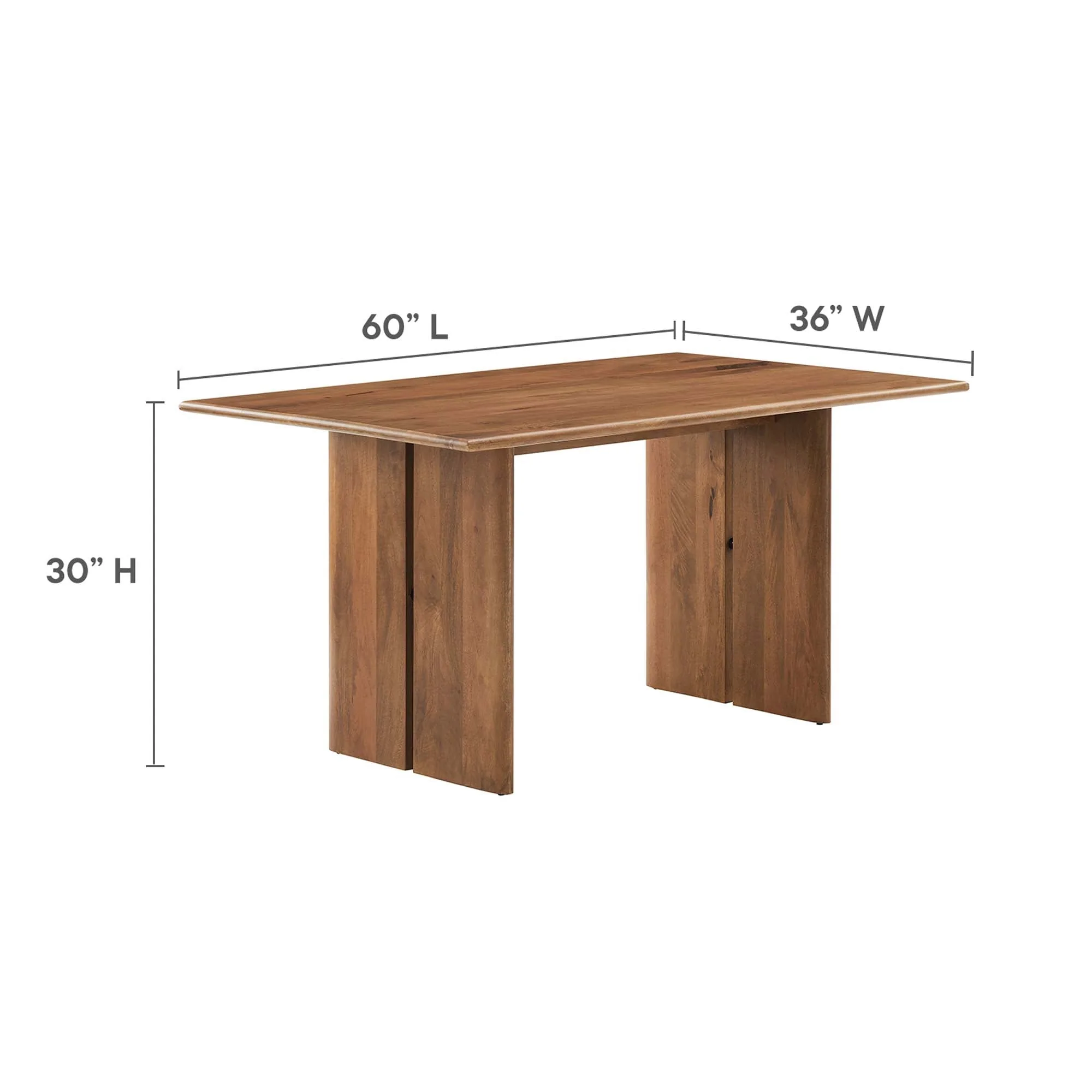 Amistad 60" Wood Dining Table in Walnut - Image 10