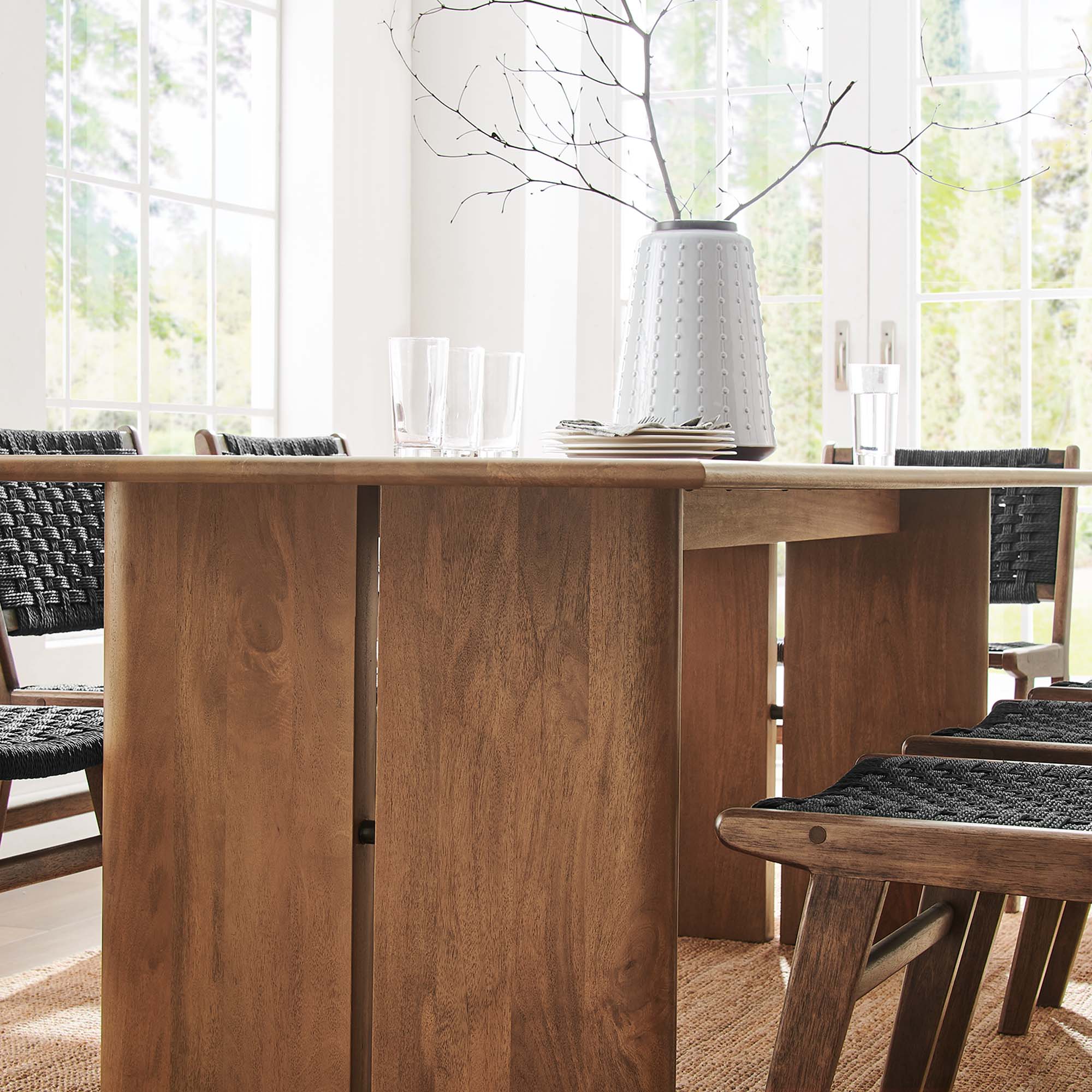 Amistad 86" Wood Dining Table in Oak - Image 3