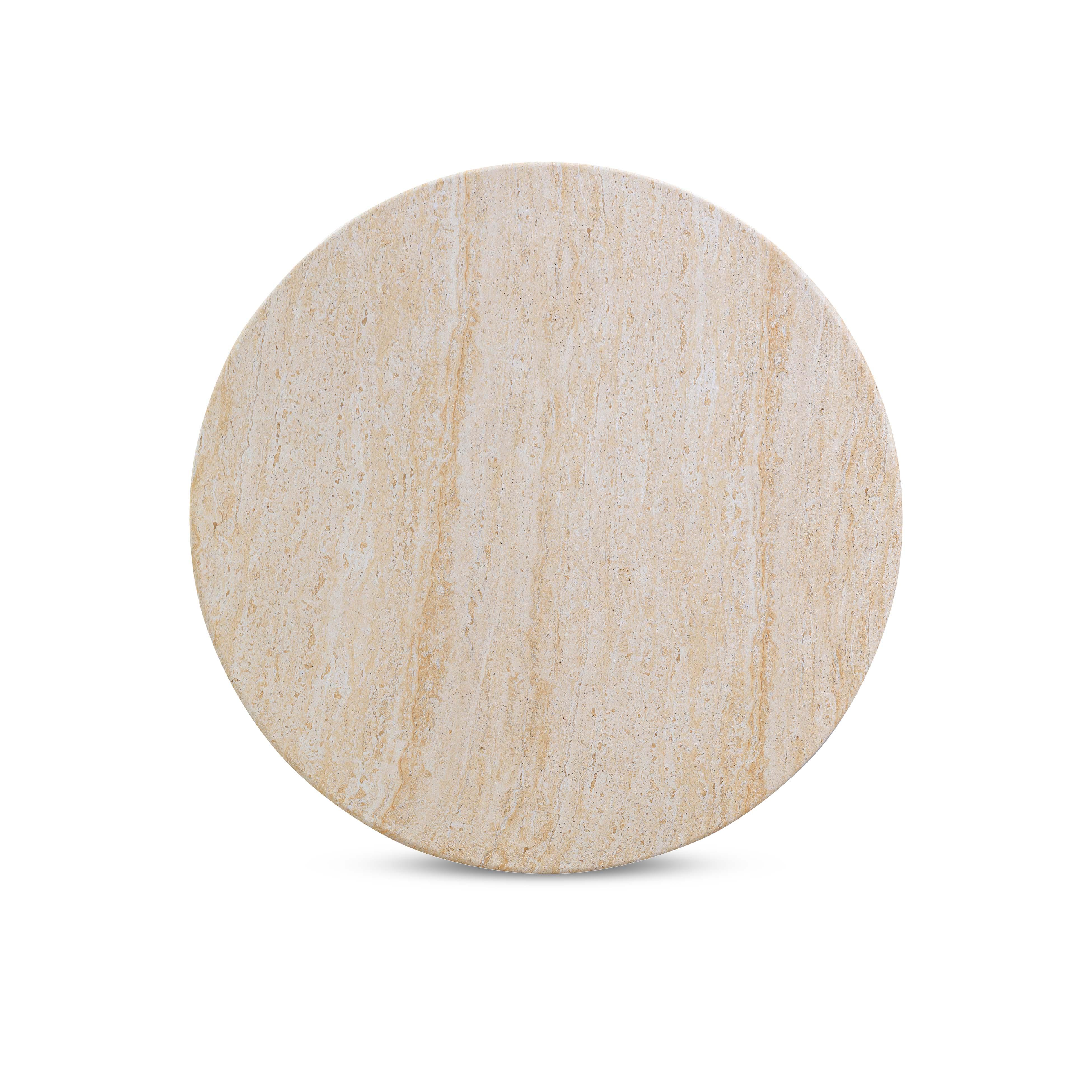 Amora Faux Travertine Indoor/Outdoor Round Accent Table (26"-32") - Image 12