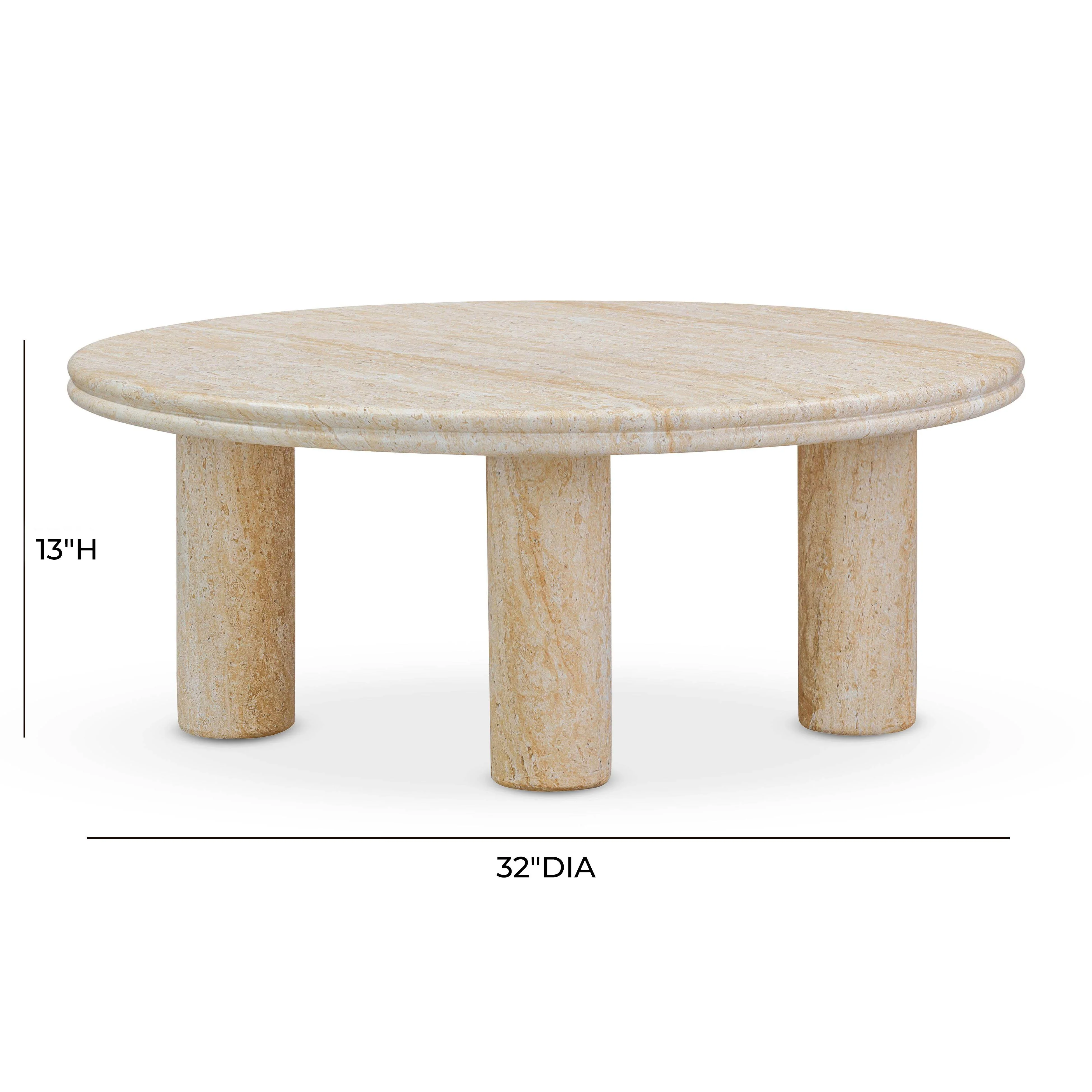 Amora Faux Travertine Indoor/Outdoor Round Accent Table (26"-32") - Image 13