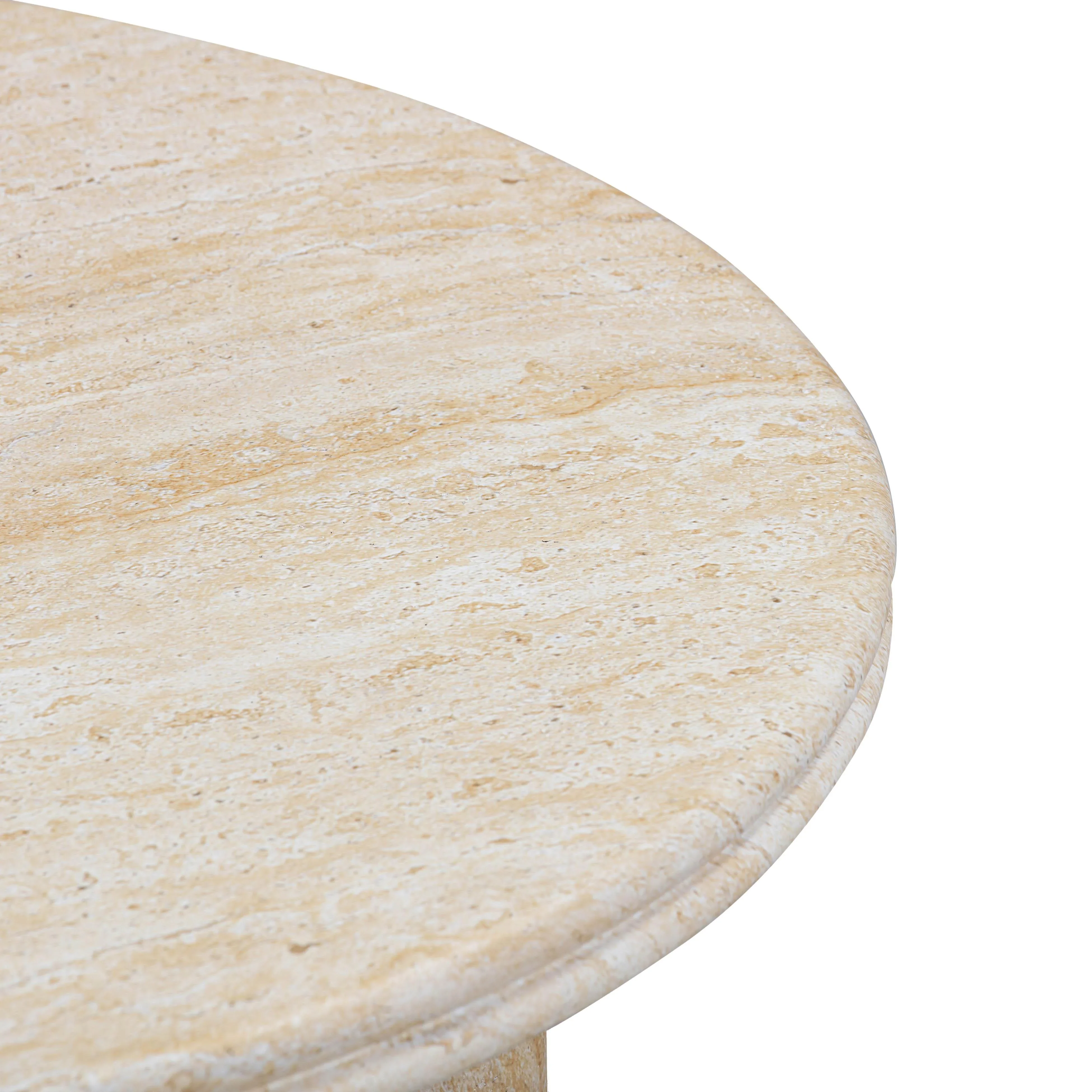 Amora Faux Travertine Indoor/Outdoor Round Accent Table (26"-32") - Image 4