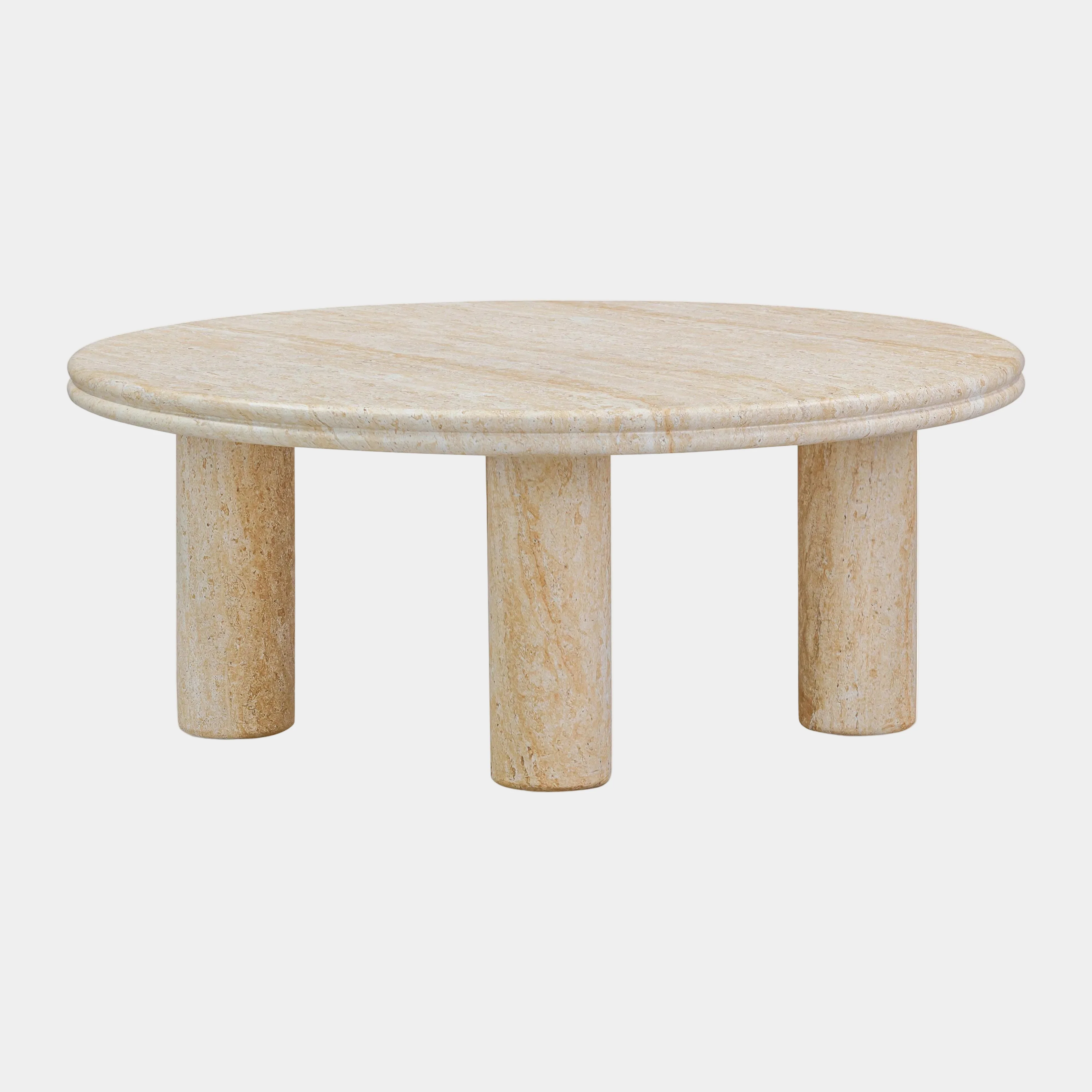 Amora Faux Travertine Indoor/Outdoor Round Accent Table (26"-32") - Image 7