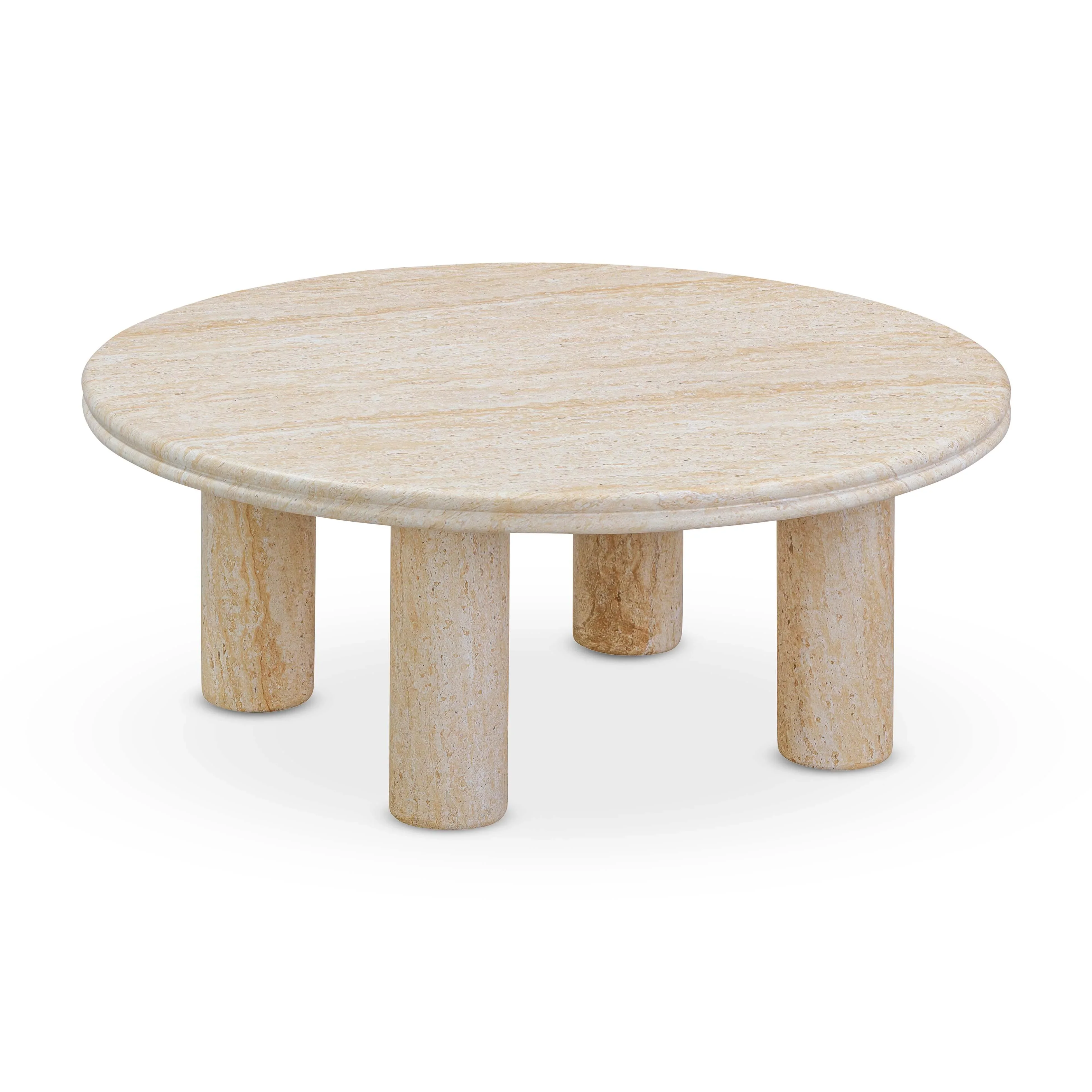 Amora Faux Travertine Indoor/Outdoor Round Accent Table (26"-32") - Image 9