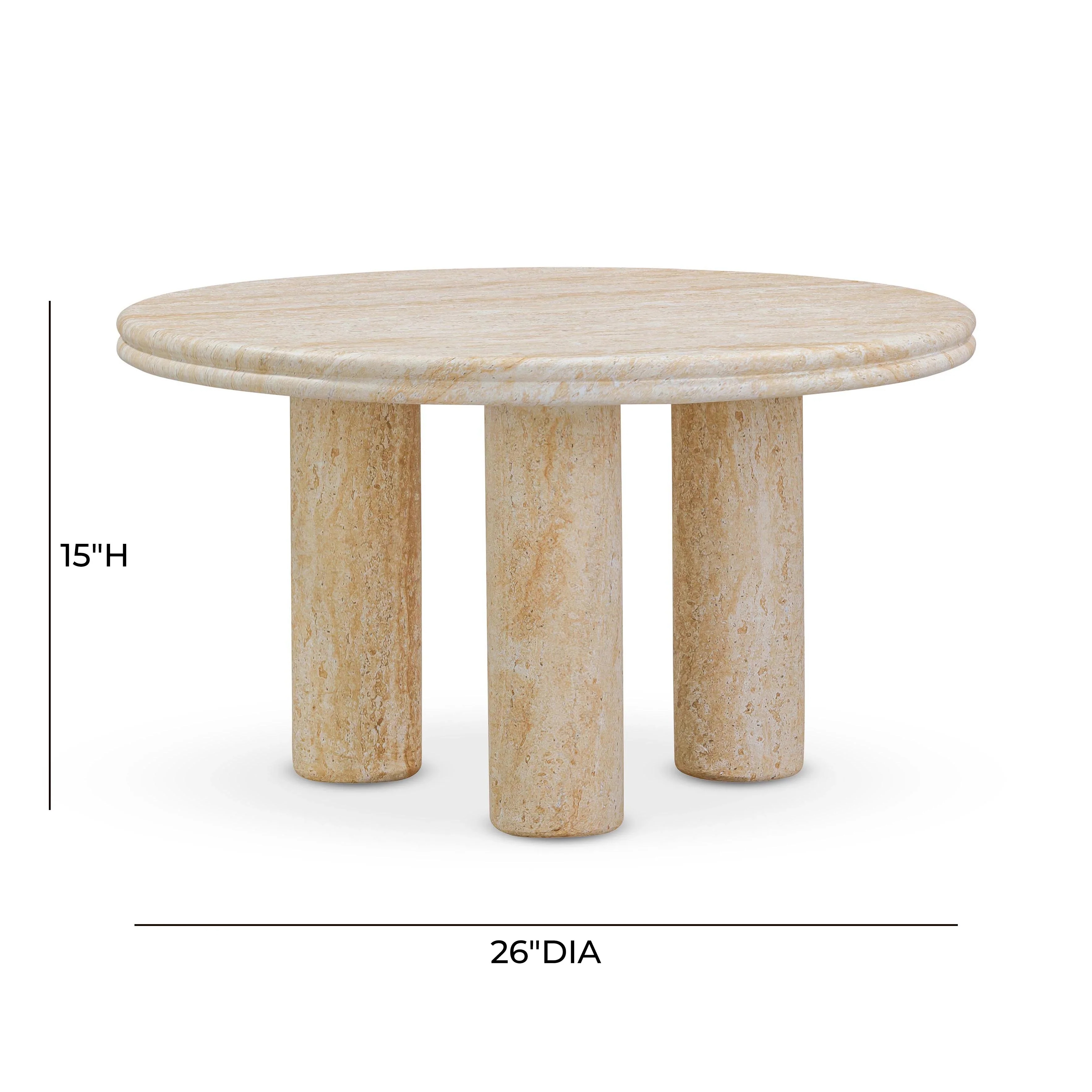 Amora 2-Piece Faux Travertine Indoor/Outdoor Nesting Accent Table Set - Image 5