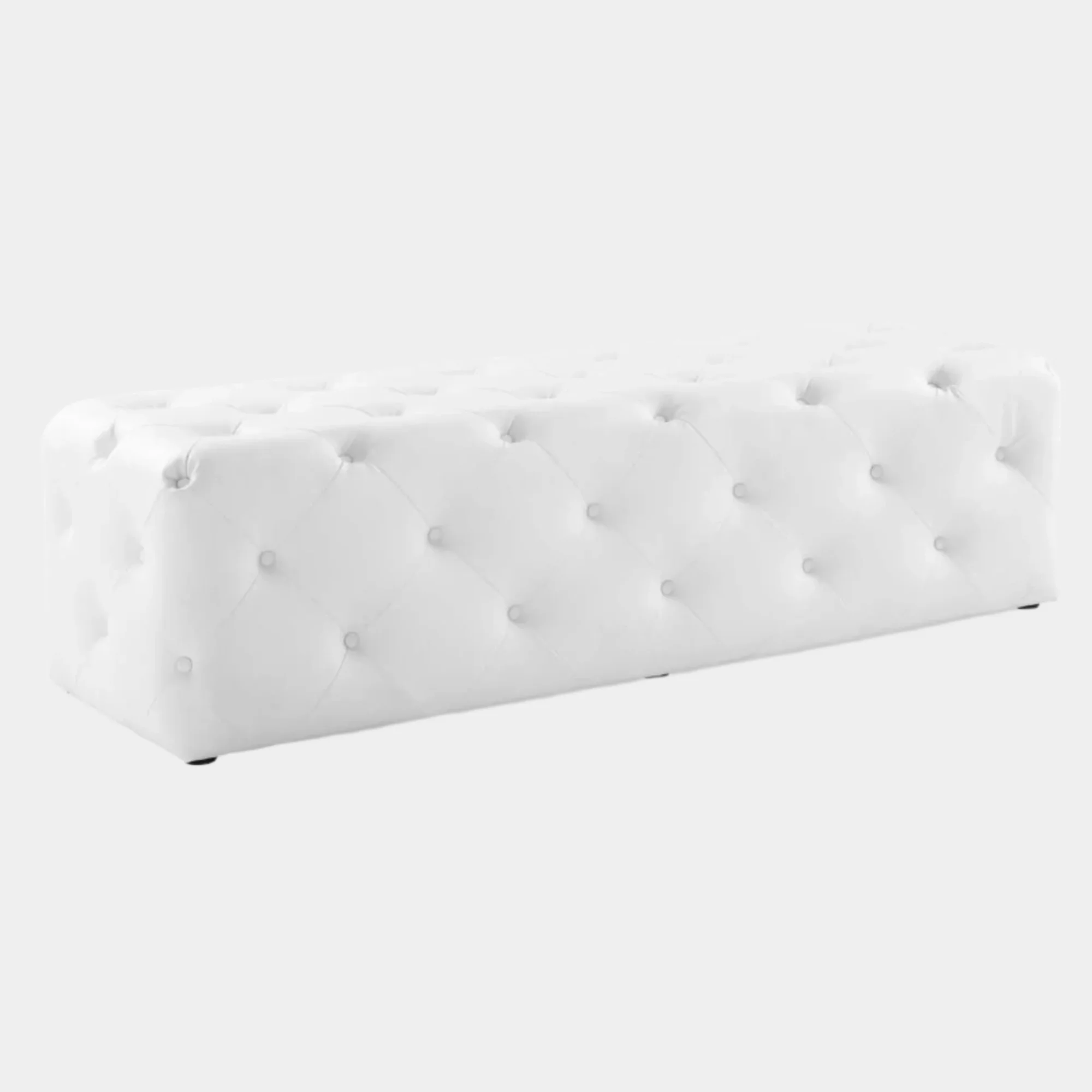 Amour Tufted Button Entryway Faux Leather Bench